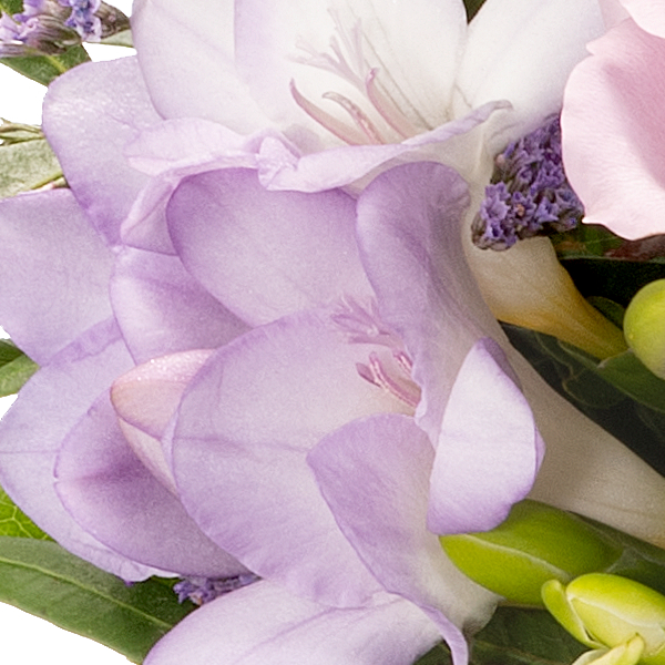 Blumenstrauß Blumenstrauß Blütenglück mit Vase & Ferrero Raffaello Zoom